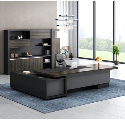 Escritório Moderno Chefe Escritório L-Forma de Computador Escritório com espessura de 50 mm Top de Mesa