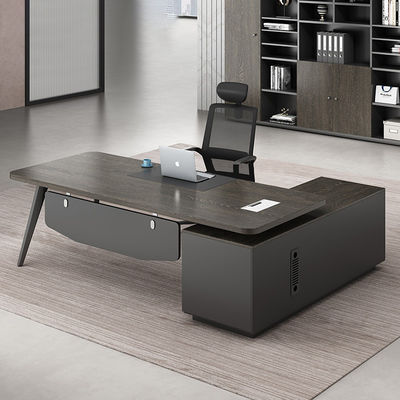 Mesa do presidente grande com arquivo de armazenamento gabinete painel mobiliário de escritório estilo madeira