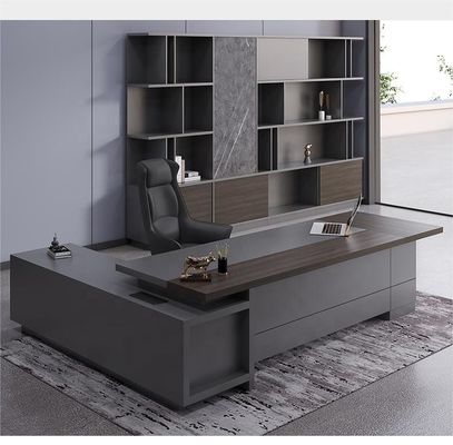 Escola MDF Luxury Executive Office Desk Set para Mobiliário Comercial CEO Mesa de Escritório