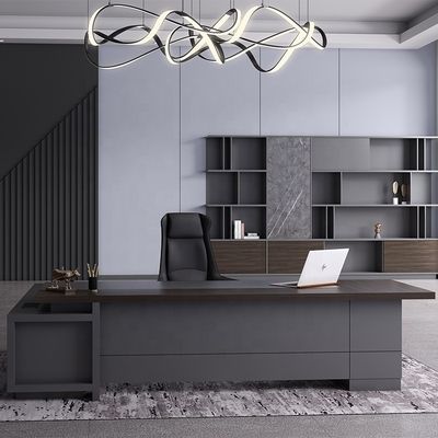 Escola MDF Luxury Executive Office Desk Set para Mobiliário Comercial CEO Mesa de Escritório