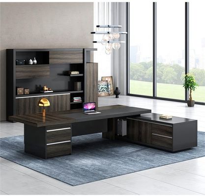 Escola MDF Luxury Executive Office Desk Set para Mobiliário Comercial CEO Mesa de Escritório