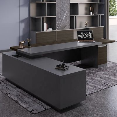 Escola MDF Luxury Executive Office Desk Set para Mobiliário Comercial CEO Mesa de Escritório