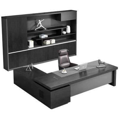 Cores personalizadas Luxo L Forma de mesa de escritório executivo de madeira para chefe gerente diretor