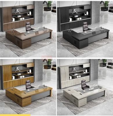 Cores personalizadas Luxo L Forma de mesa de escritório executivo de madeira para chefe gerente diretor