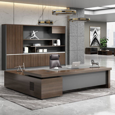 Cores personalizadas Luxo L Forma de mesa de escritório executivo de madeira para chefe gerente diretor