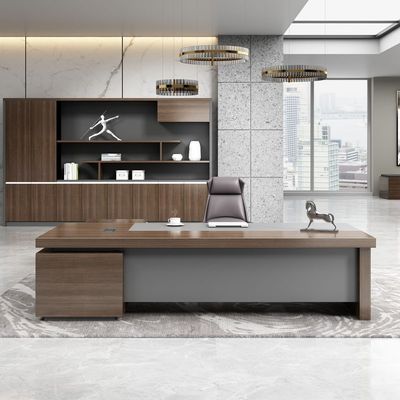 Cores personalizadas Luxo L Forma de mesa de escritório executivo de madeira para chefe gerente diretor