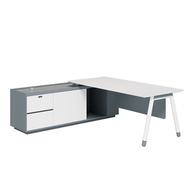 Mesa de escritório em madeira em forma de L para gerente executivo em cores personalizadas