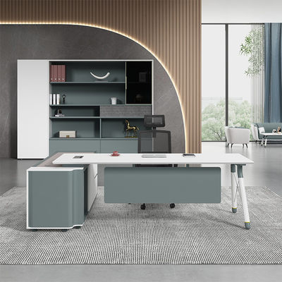 Mesa de escritório em madeira em forma de L para gerente executivo em cores personalizadas