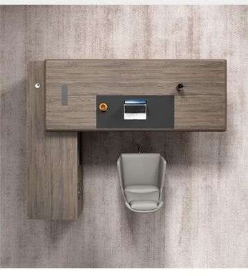 Escritório de computador moderno, impermeável, em forma de L, com design em madeira