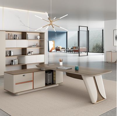 50mm Mesa de cima em forma de L Escritório Mesa de escritório de tamanho personalizado Mobiliário para escritório moderno