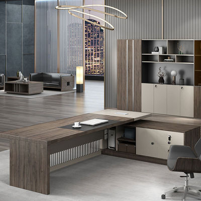 Design de mobiliário de escritório de madeira executivo mesa de escritório para chefe CEO e gerente