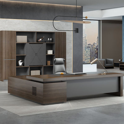 50 mm espessura mesa de luxo Moderno madeira em forma de L Chefe Gerente Diretor Mesa de escritório