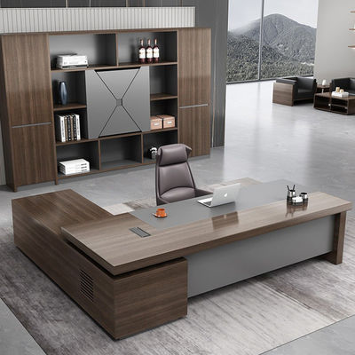Mobiliário comercial Mesa de escritório executiva de madeira moderna com espessura de 50 mm