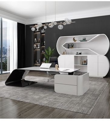Presidente Executivo de luxo Gerente Supervisor Mesa com MDF material de verniz de cozimento