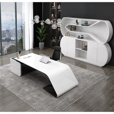 Presidente Executivo de luxo Gerente Supervisor Mesa com MDF material de verniz de cozimento