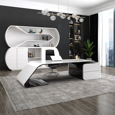 Presidente Executivo de luxo Gerente Supervisor Mesa com MDF material de verniz de cozimento