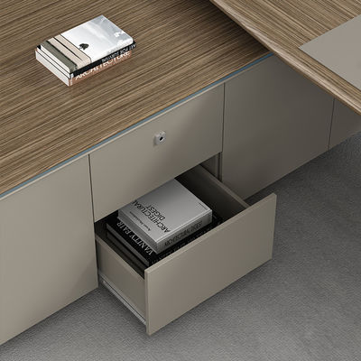 Mesa de escritório de luxo de madeira extensível para diretor executivo