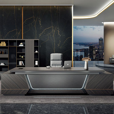 Escritório Executivo Com Processos de Pintura de Forno Madeira Grão Inclinado Design de Margem de Mesa