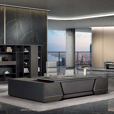 Escritório Executivo Com Processos de Pintura de Forno Madeira Grão Inclinado Design de Margem de Mesa
