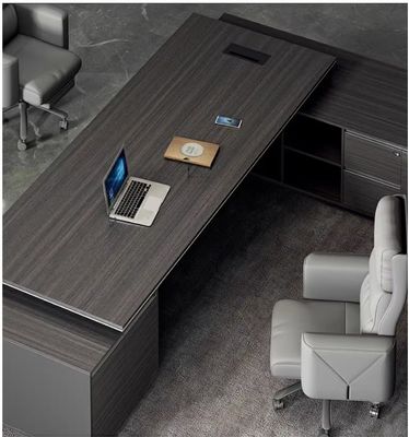 Escritório Executivo Com Processos de Pintura de Forno Madeira Grão Inclinado Design de Margem de Mesa