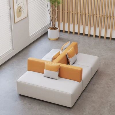 Mobiliário de escritório simples área de descanso moderna recepção sofá e S-forma de mesa de café
