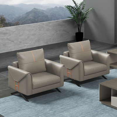 Sofá seccional de três lugares de estilo chinês mesa de café conjunto combinado para recepção de negócios