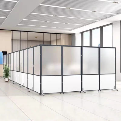 Mobiliário comercial divisória de vidro transparente para escritório tela móvel dobrável