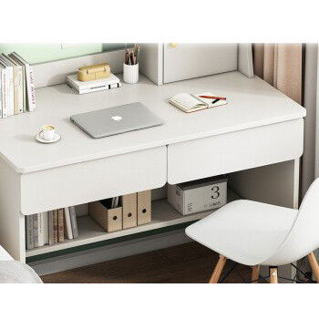 Estúdio estante de combinação escritório de escritório em casa com mesa multifuncional e design simples