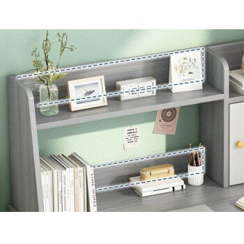 Estúdio estante de combinação escritório de escritório em casa com mesa multifuncional e design simples