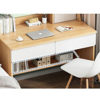 Estúdio estante de combinação escritório de escritório em casa com mesa multifuncional e design simples