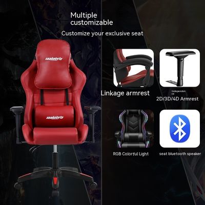 Cadeira de jogos competitiva com ajuste de altura do encosto completo e design ergonômico