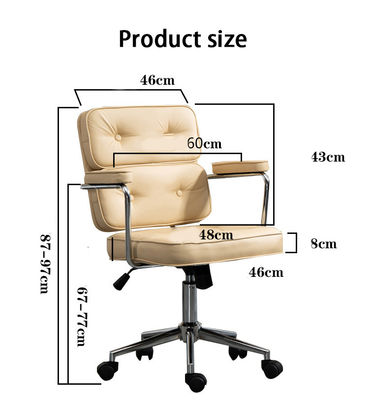 Cadeira de computador ergonômica com altura ajustável para apoio de costas confortável e escritório doméstico