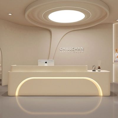 Recepção Multifuntcional Simples e Moderna para Restaurante Branco de Luxo