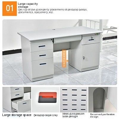 Mesa e cadeira de escritório de aço espessado personalizável com certificação ISO