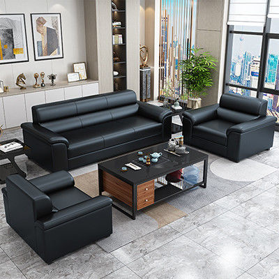 Conjunto de móveis de escritório e sala de recepção Sofá estilo chinês e mesa de café de couro Napa