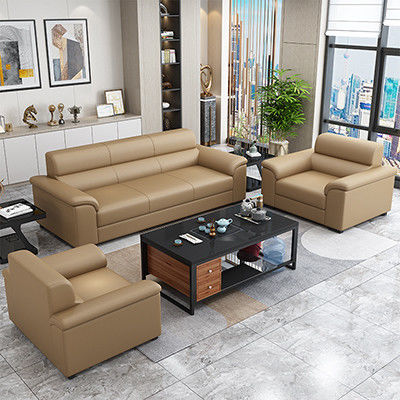 Conjunto de móveis de escritório e sala de recepção Sofá estilo chinês e mesa de café de couro Napa