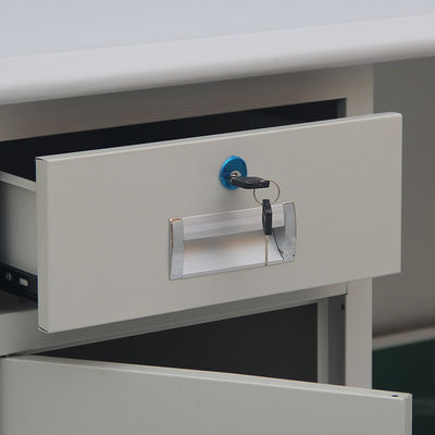 Escritório de computador moderno de aço inoxidável com gaveta fechável, certificado ISO9001/ISO14001