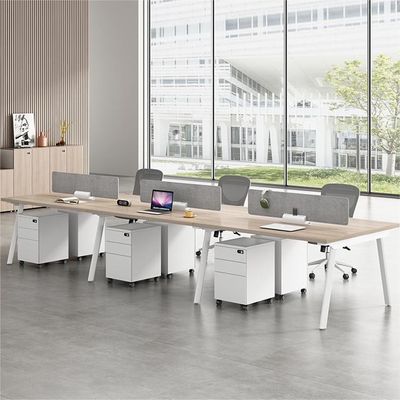 Combinação de mobiliário de escritório simples moderno 4 6 assento artificial mesa assento de cartão de tela
