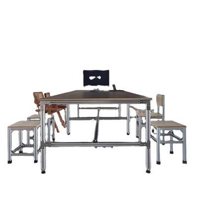 Mesa de conferências Rectangular estilo de madeira maciça Escritório comercial Estação de trabalho de computador