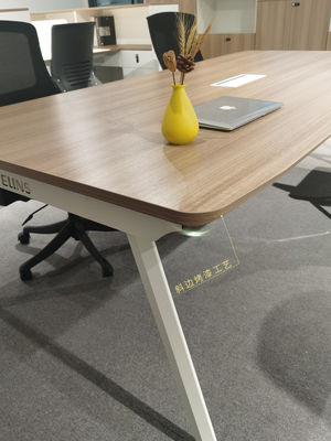Tamanho personalizado pernas de metal retangulares mesa de reunião mesa de reuniões mesa de conferência moderna