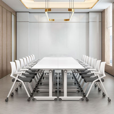 Tabela de treino de embolagem móvel com rodas de foldagem Flip Long Table Teaching Office Furniture Combinação