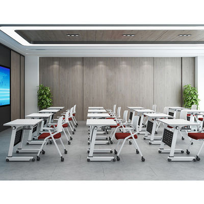Tabela de treino de embolagem móvel com rodas de foldagem Flip Long Table Teaching Office Furniture Combinação