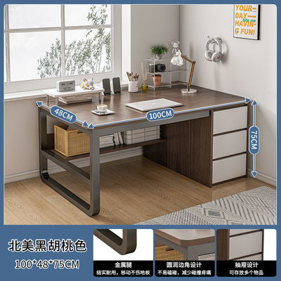 Mobiliário de escritório moderno e simples Mesa de trabalho de quarto de madeira de ferro para escritório em casa