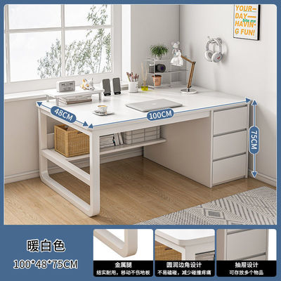 Mobiliário de escritório moderno e simples Mesa de trabalho de quarto de madeira de ferro para escritório em casa