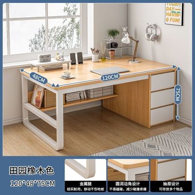 Mobiliário de escritório moderno e simples Mesa de trabalho de quarto de madeira de ferro para escritório em casa
