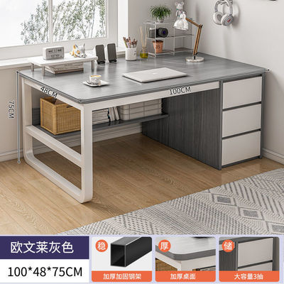 Mobiliário de escritório moderno e simples Mesa de trabalho de quarto de madeira de ferro para escritório em casa