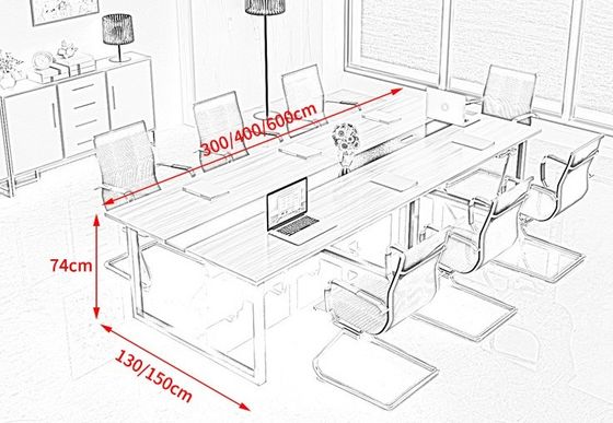 Sala de reuniões Mesa de conferências com cadeiras combinadas