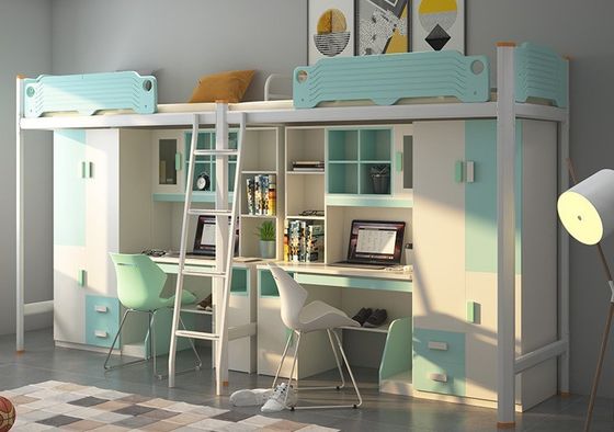 Cama de cama de aço com escadas de escritório fornecida pelo cliente e móveis modernos para o quarto