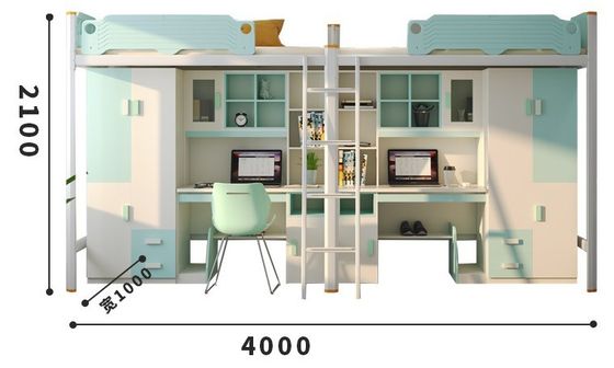 Cama de cama de aço com escadas de escritório fornecida pelo cliente e móveis modernos para o quarto