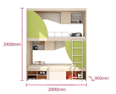 Cama de hotel de poupança de espaço estilo minimalista moderno cama de ferro com grande espaço de armazenamento
